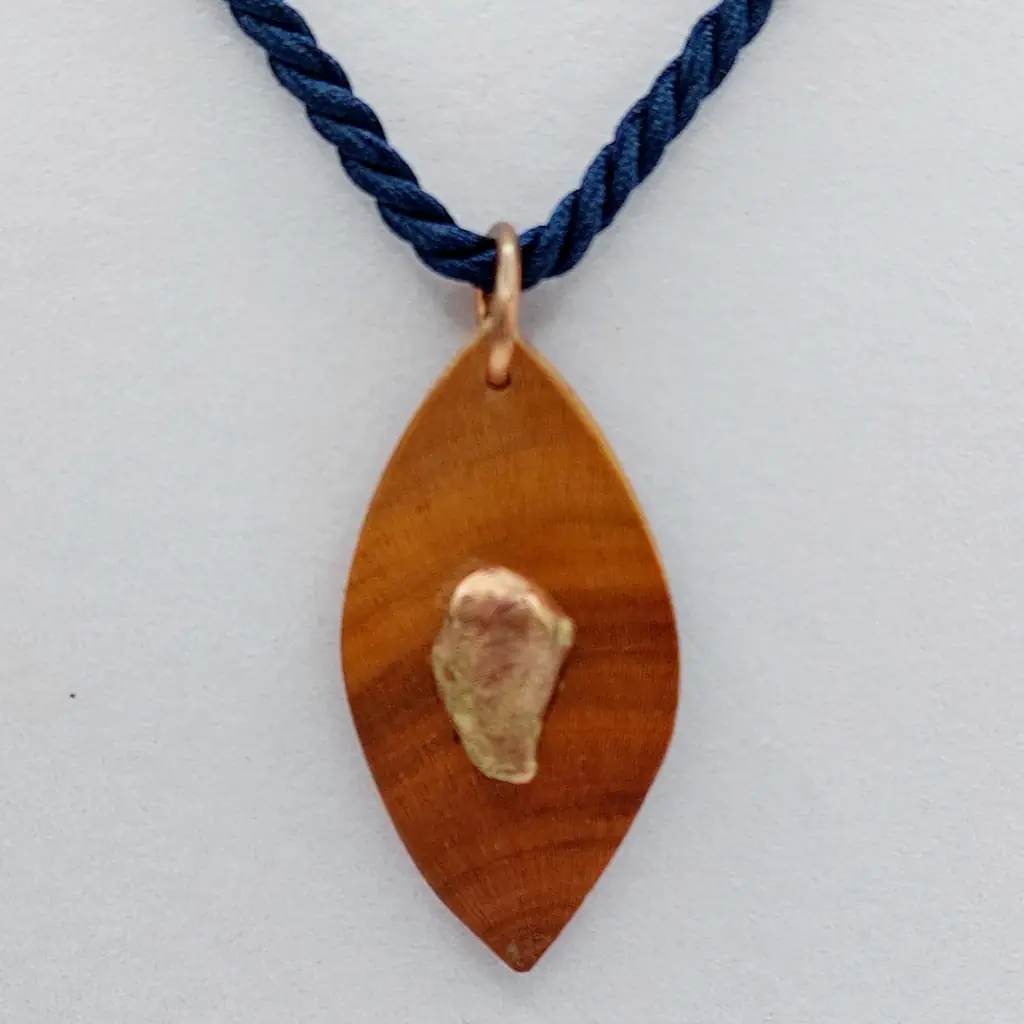 pendentif bois cuivre